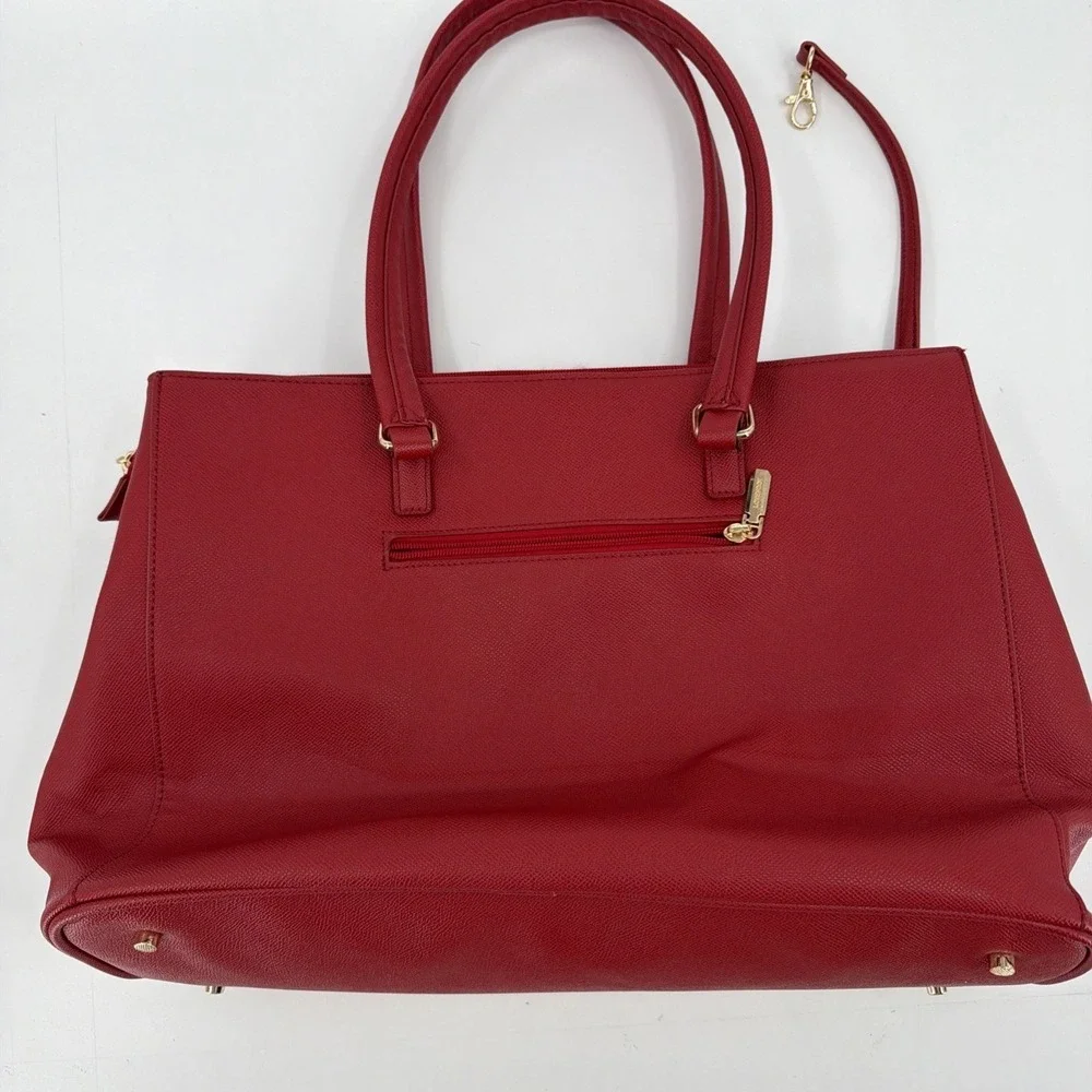 Lovevook Red‎ PU Leather Womens Laptop Bag Lightweight Water Resistant